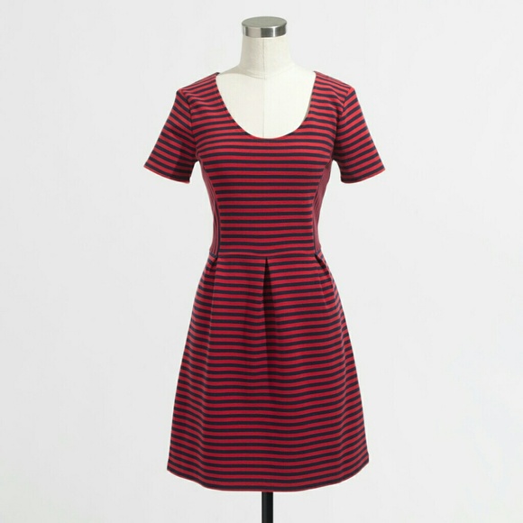 J. Crew Factory Dresses & Skirts - J.Crew Factory Stripe Scoopneck Dress, Warm Flame