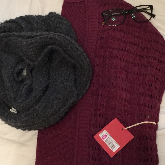 Maroon crochet cardigan