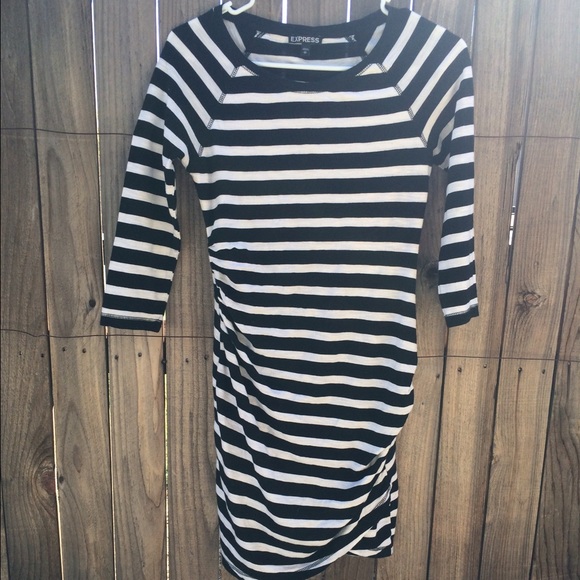 Express Dresses & Skirts - Express black and white strip dress XS