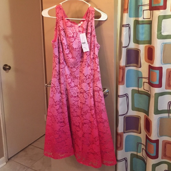 New York and Company pink lace party dress