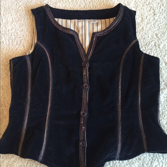 Black velvet vest