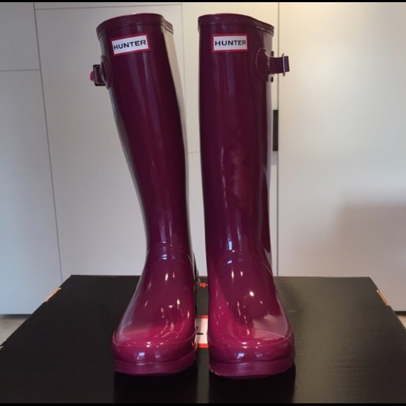 NEW Hunter rain boots: huntress gloss wide calf