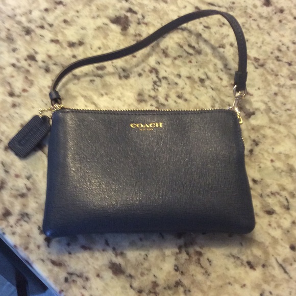 Coach Navy blue wristlet-