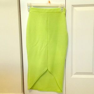 Misguided Ribbed Midi Skirt