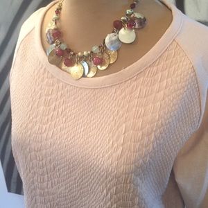 Calvin Klein pink textured front top. Size Large