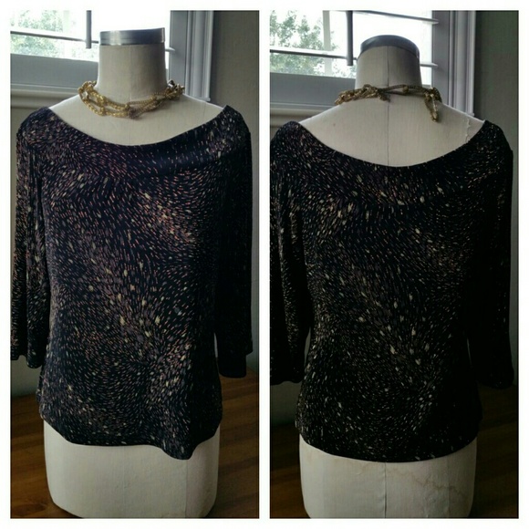 Lovely Evening Top with Metallic Fireworks Design - Picture 1 of 4