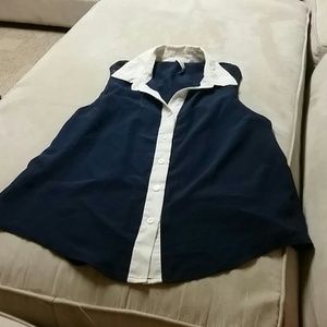 Navy blue button down shirt