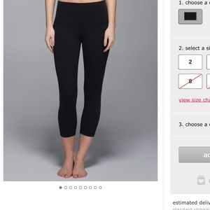 Lululemon Wonder Under Crops High Waisted