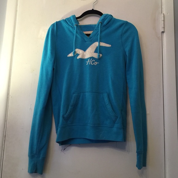 Blue Hollister Seagull Hoodie