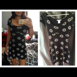 Black dress with floral print