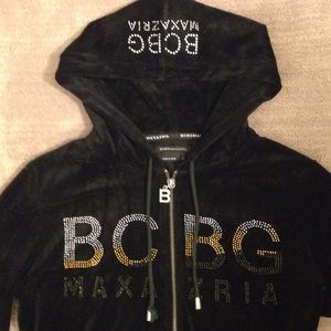 BCBG velour track jacket (black)