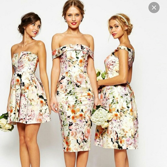 New with tags! Asos floral off-shoulder midi dress