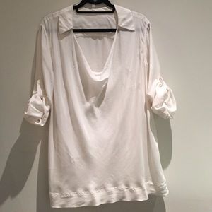 DKNY off white silk blouse