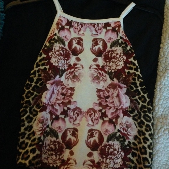 Cheetah floral tank