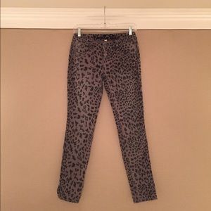 Animal print skinny jeans