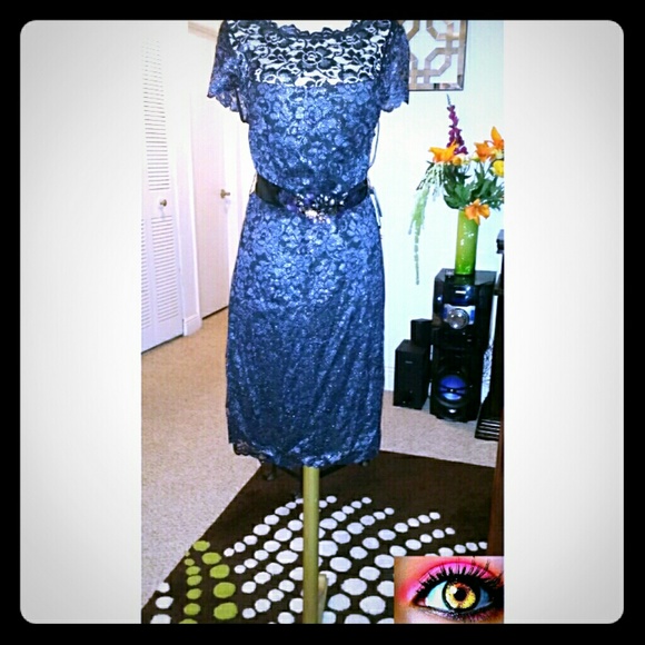 Glittered Lace Cocktail Dress