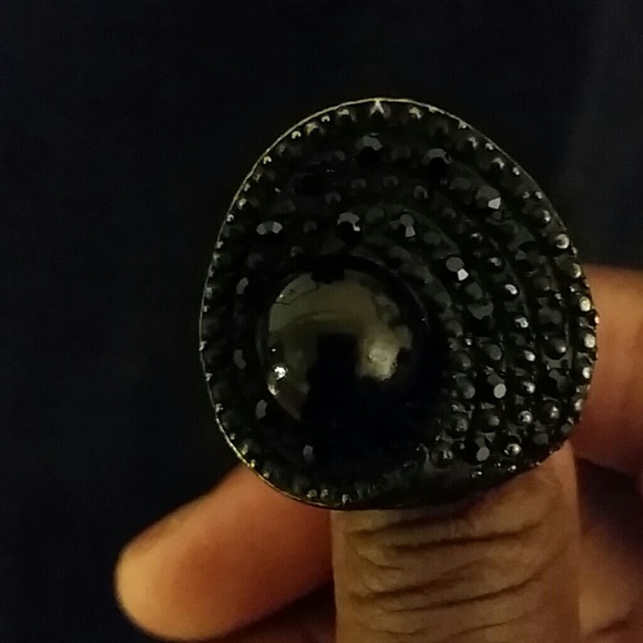 Black statement ring