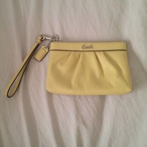 Coach light green wristlet