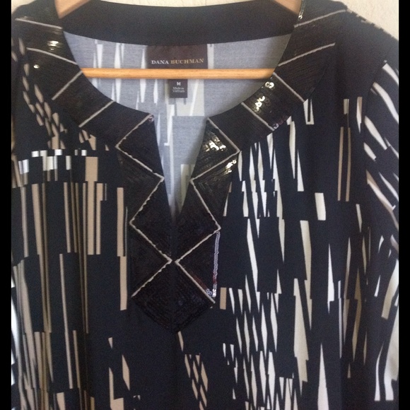 Dana Buchman Sequin Neckline Tunic - Picture 2 of 4