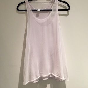 Club Monaco white Swiss dot tank
