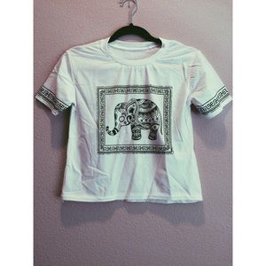 White elephant crop top