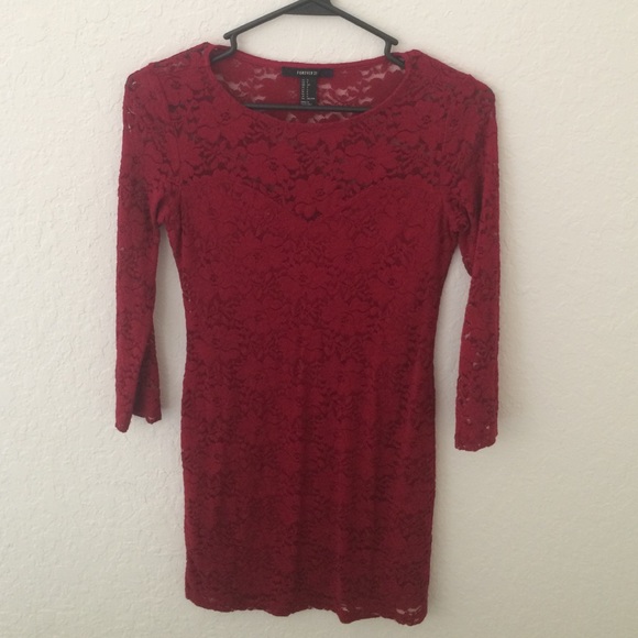 Forever 21 Dresses & Skirts - lace red dress