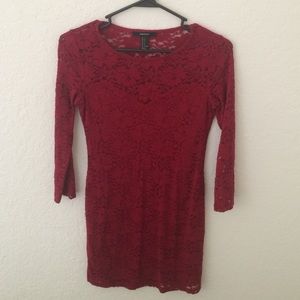 lace red dress