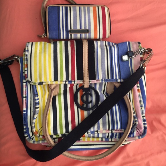 Juicy Couture striped handbag with wallet