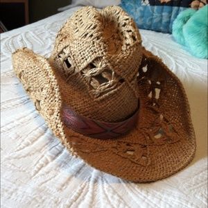American eagle straw cowboy hat