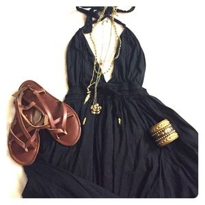 Black boho halter dress ONE SIZE fits most