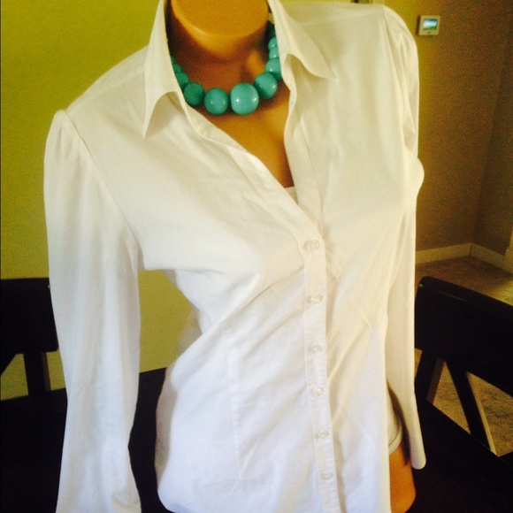 White Button-up Top with Embellishments