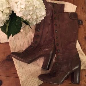 Frye Adrienne Button Boot Leather