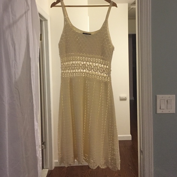 Hilfiger cream crochet dress- hits just below knee
