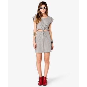 Gray Knotted Cutout Dress