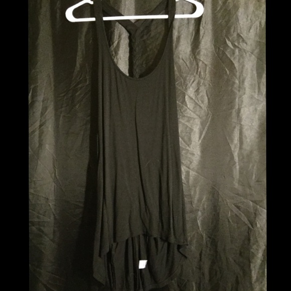 Black tank with braided strap in back hi-low