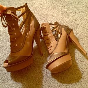 Steve Madden Lace up peep toe heels