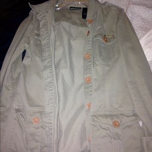 Cute DKNY green jacket with light brown buttons