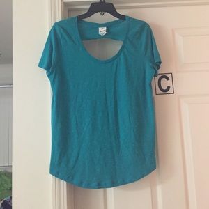 Teal Victoria's Secret PINK Cut Out Back T-Shirt