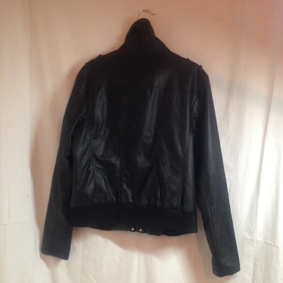 π« SOLD Xhiliration Black Faux Leather Jacket - Picture 2 of 4