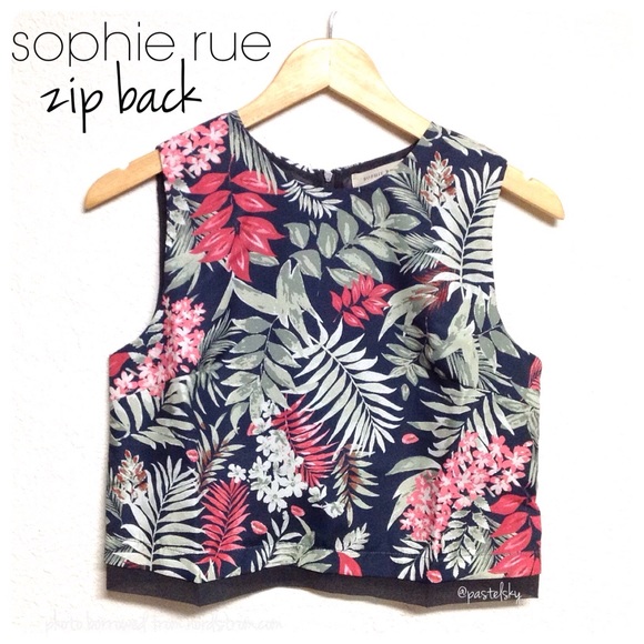 🆕 SOPHIE RUE floral zip back crop top - Picture 2 of 5