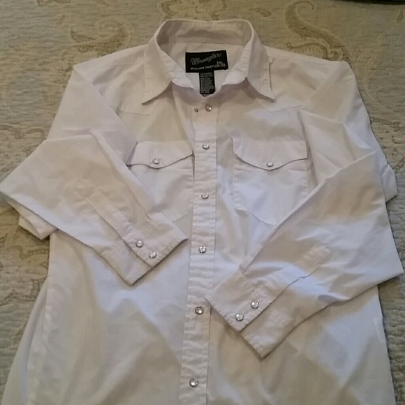 Wrangler Junior XXL White buttondown Western Shirt