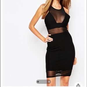 Missguided Mesh Panel Body Conscious Dress