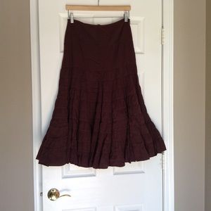 Brown Anthropologie Boho Prairie Skirt by Odille
