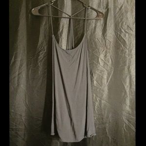 Dark grey sleepwear tank w/cute strappy back