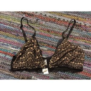 Black and Cream Lace Bra