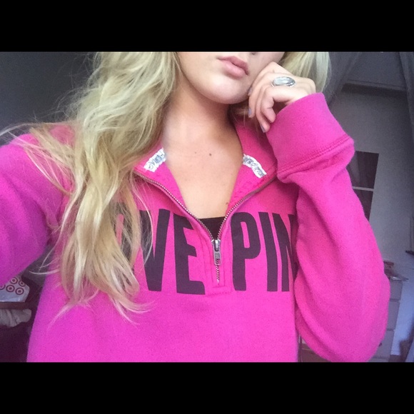 PINK quarter zip sweater!