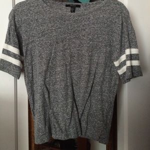 White striped gray shirt