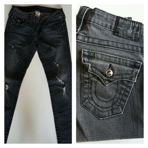True Religion Black faded jeans