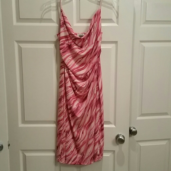 Pink cowl neck dress