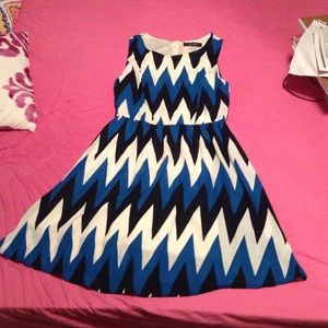 Blue chevron boutique dress